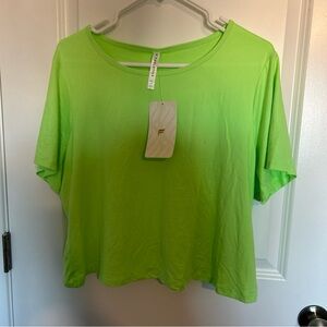 Fabletics Eco-Conscious Twist Back Short Sleeve Top Women's Plus 1X NWT Green